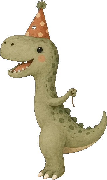 El T-Rex de Benjamín junto a su nido